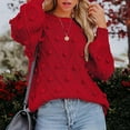 thumbnail image 5 of Lovskoo Sweaters for Women Trendy Color Long Sleeve Pullove Shirt Sweater Tops Red, 5 of 9