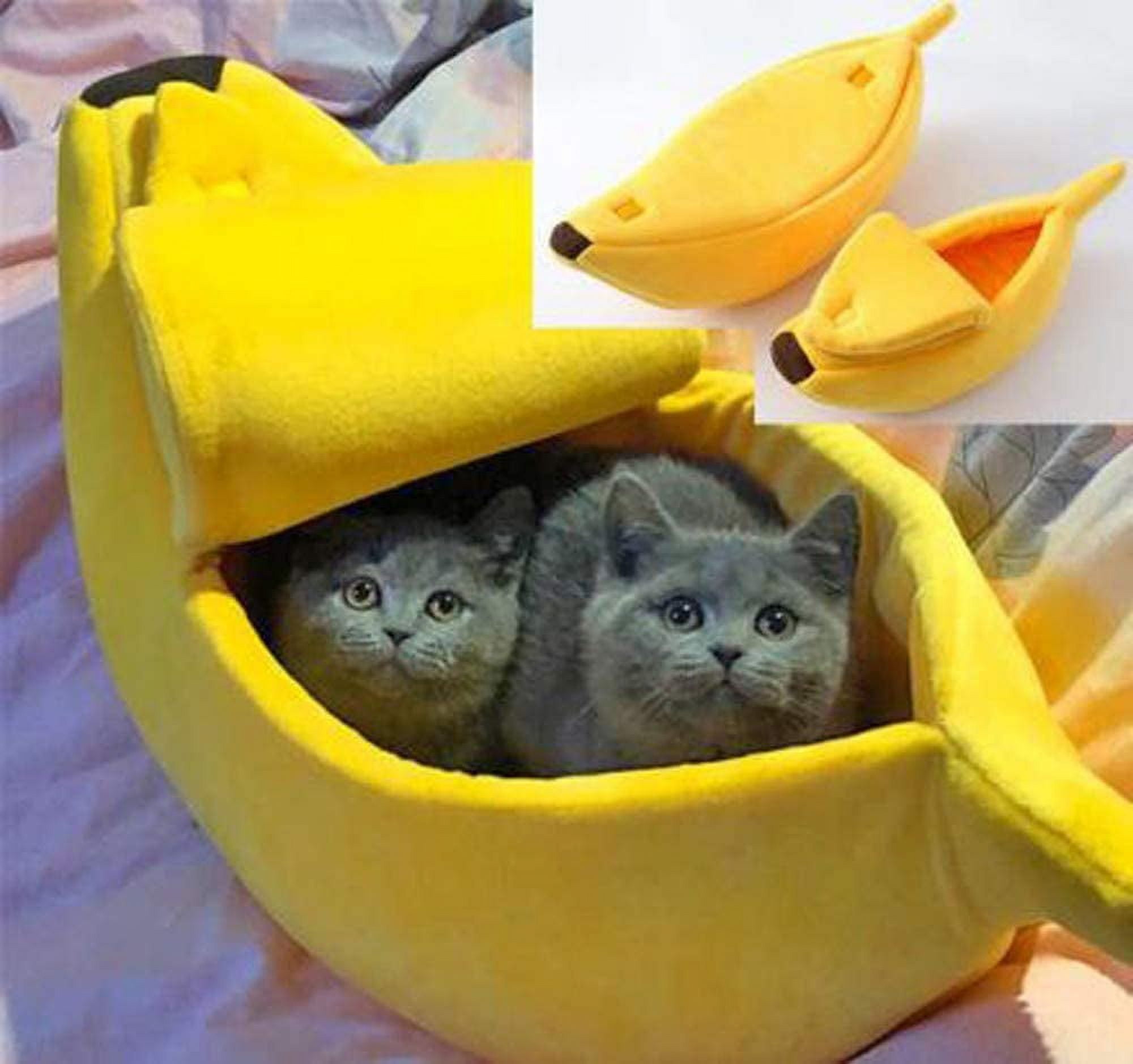 Creative Banana Shape Dog Cave, Warm Cat Cave, Dog Bed, Cat Basket, Dog Basket, Insulation Dog Blanket For Indoor Outdoor Winter Festival, House Nest, Yellow