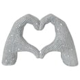 thumbnail image 2 of ERTZAE Resin Heart Hands Sculpture,Silver 5X3In,Eye-Catching Heart Hands Figurine For Gift Giving,Sparkle Beaded Heart Statue,Modern Art Figurine,Office Desk Decor,Desk Decorations For Women Office, 2 of 4