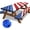 Blue, variant on 5FT American Flag Picnic Table Cover with Bench Covers Set 4th of July Waterproof Windproof Camping Rectangle Tablecloths with Elastic Fitted Picnic Table Cover for 4th of July Outdoor Decor