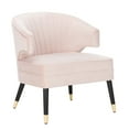 thumbnail image 3 of SAFAVIEH Stazia Mid-Century Retro Wingback Accent Chair, Pale Pink/Black, 3 of 7
