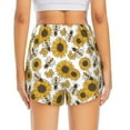 thumbnail image 4 of Goofa Sunflowers and Bees Printed Women 2 in 1 Running Shorts,Quick Dry Athletic Workout Shorts,High Waisted Athletic Shorts with Liner Pockets-Medium, 4 of 9