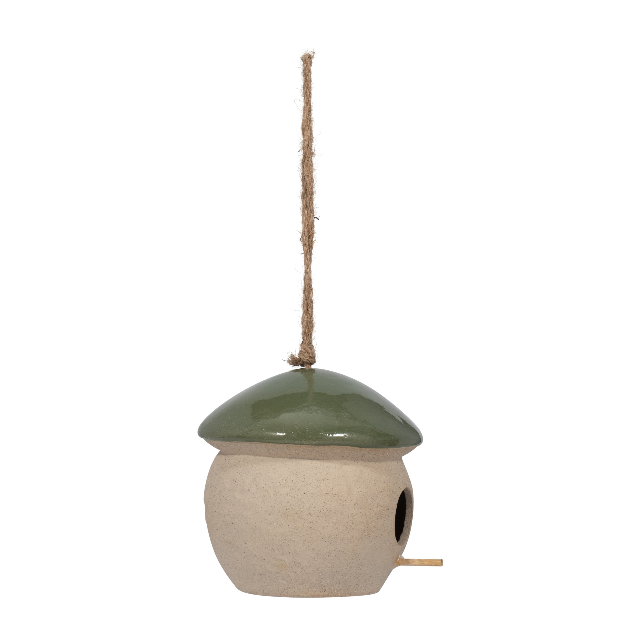 Decorative Bird House Feeder for Outdoors - Round Hanging Bird Feeder for Windows, Yard, and Garden Display - Charming Bird Houses for Outside Patio, Backyard, and Tree Decoration - 6", Green