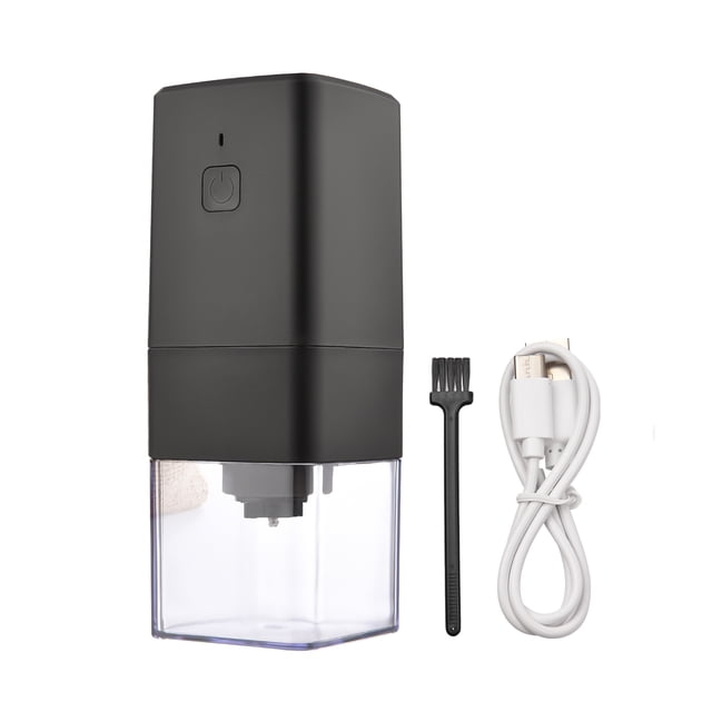 Graflsoa Moulin à Café Compact Rechargeable par USB - Taille de Mouture Réglable, Fonctionnement Silencieux, Batterie Intégrée, Conception Portable pour la Maison, le Bureau et les Voyages (Noir)