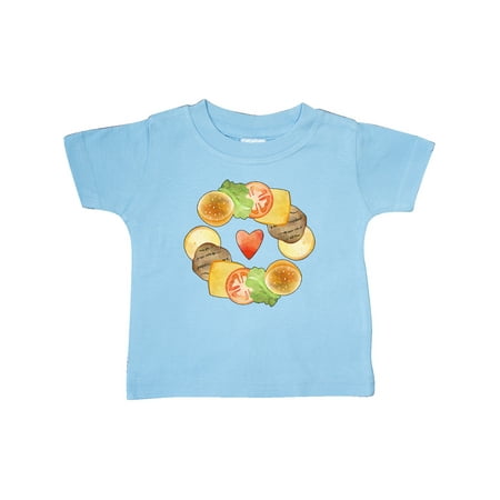 

Inktastic I Love Burgers Summer Burger Fixings and Heart Gift Baby Boy or Baby Girl T-Shirt
