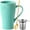 500ml Large Coffee mug with Strainer (Green), variant on Farcauo Large Mug 500 ml Tea Mug with Strainer XXL Coffee Mug Ceramic Tea Mug Original with Spoon & Coaster 500 ml Coffee Mug Cute Birthday Gift Tea Coffee Cup Gift (Dark Blue)