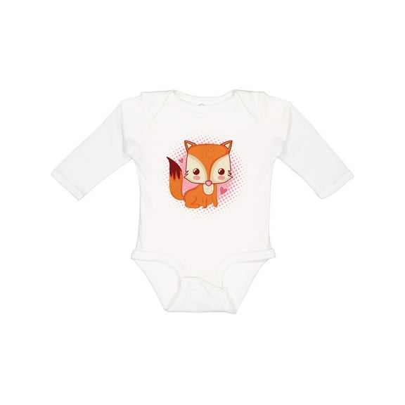 Inktastic Fox Girl Cute Woodland Animal Girls Long Sleeve Baby Bodysuit