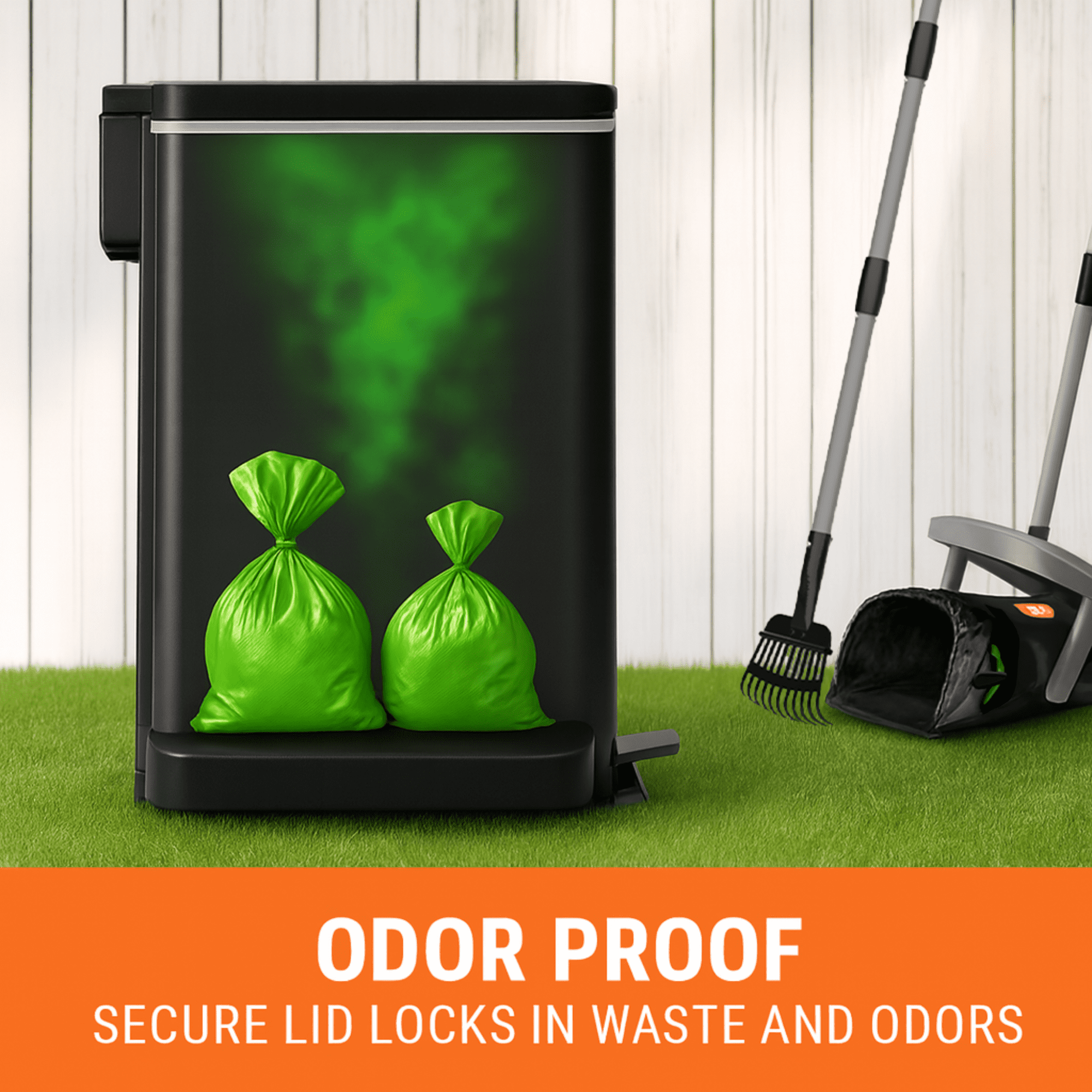 Large Dog Poop Trash Can Outside, 3.2 Gal Metal Dog Waste Trash Can with Lid Outdoor, Pedal Poop Bin