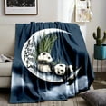 thumbnail image 4 of Cozy Panda Duo Flannel Throw Blanket - Soft & Warm For Couch, Bed, Office Naps - Reversible Cartoon Print, All-Season Comfort - Available In Multiple Sizes, 4 of 10
