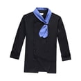 thumbnail image 2 of kusrkot Long Sleeve Chef Jackets ,Baking Cook Wear, Unisex with Scarf ,uniform ,Chef Black sleeve L, 2 of 9