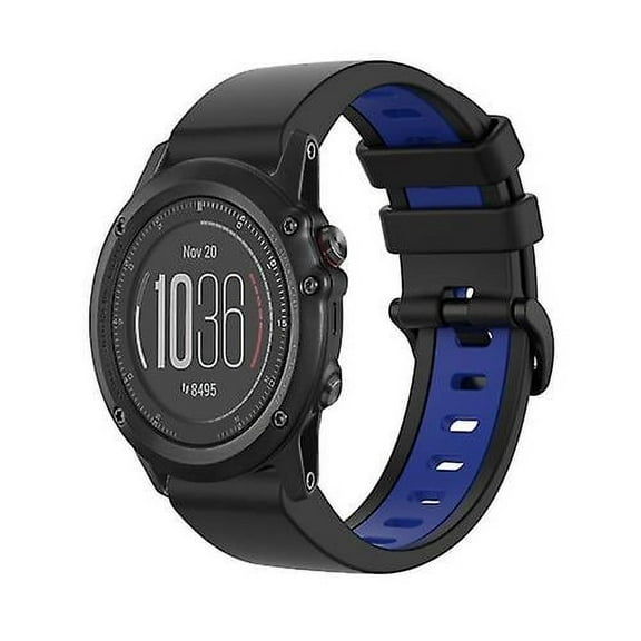 For Garmin Fenix 3 26mm Silicone Sports Two-color Watch Band