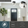 thumbnail image 3 of Park Ridge 3-Light 10.5 in. Wide Matte Black Transitional Cylinder Flush Mount Lighting Fixture, Clear Glass Shade, LED Compatible, for Low Ceilings, Bedroom, Hallway, Kitchen, 3 of 11