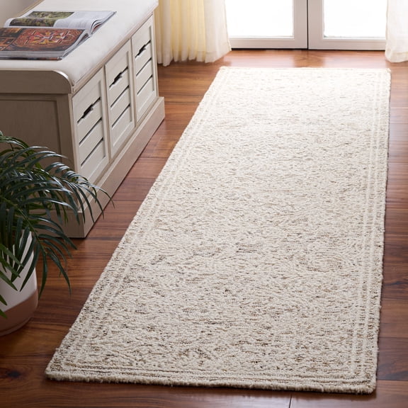 SAFAVIEH Abstract Jaden Oriental Wool Runner Rug, Ivory/Brown, 2'3" x 8'