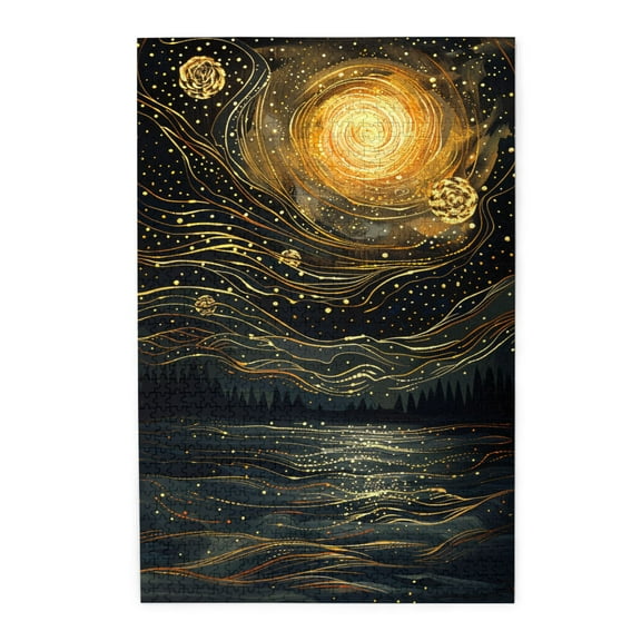 1000 PCS Fantasy Moon River - 1000 Piece Funny Puzzle,Unique And Beautiful Design,Stunningly Vibrant Colors,Whimsical Wooden Jigsaw Puzzles,Impossible Hard Difficult Challenging Puzzles For Adults