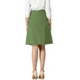 thumbnail image 3 of INSPIRE CHIC Women's Bow Tie Cotton Button Front Flare A-Line Skirt, 3 of 6