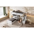 thumbnail image 3 of Twin Over Loft Bed In White With Built-in Desk And Storage Space Including Desk, Shelf Staircase Setup, 3 of 7