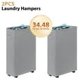 thumbnail image 2 of UNTIMATY 2 Pcs 28'' Slim Laundry Hamper with Lid Laundry Basket with Wheels Rolling Laundry Hamper Collapsible Laundry Basket Oxford,65L/17.17 US gal, Gray, 2 of 11