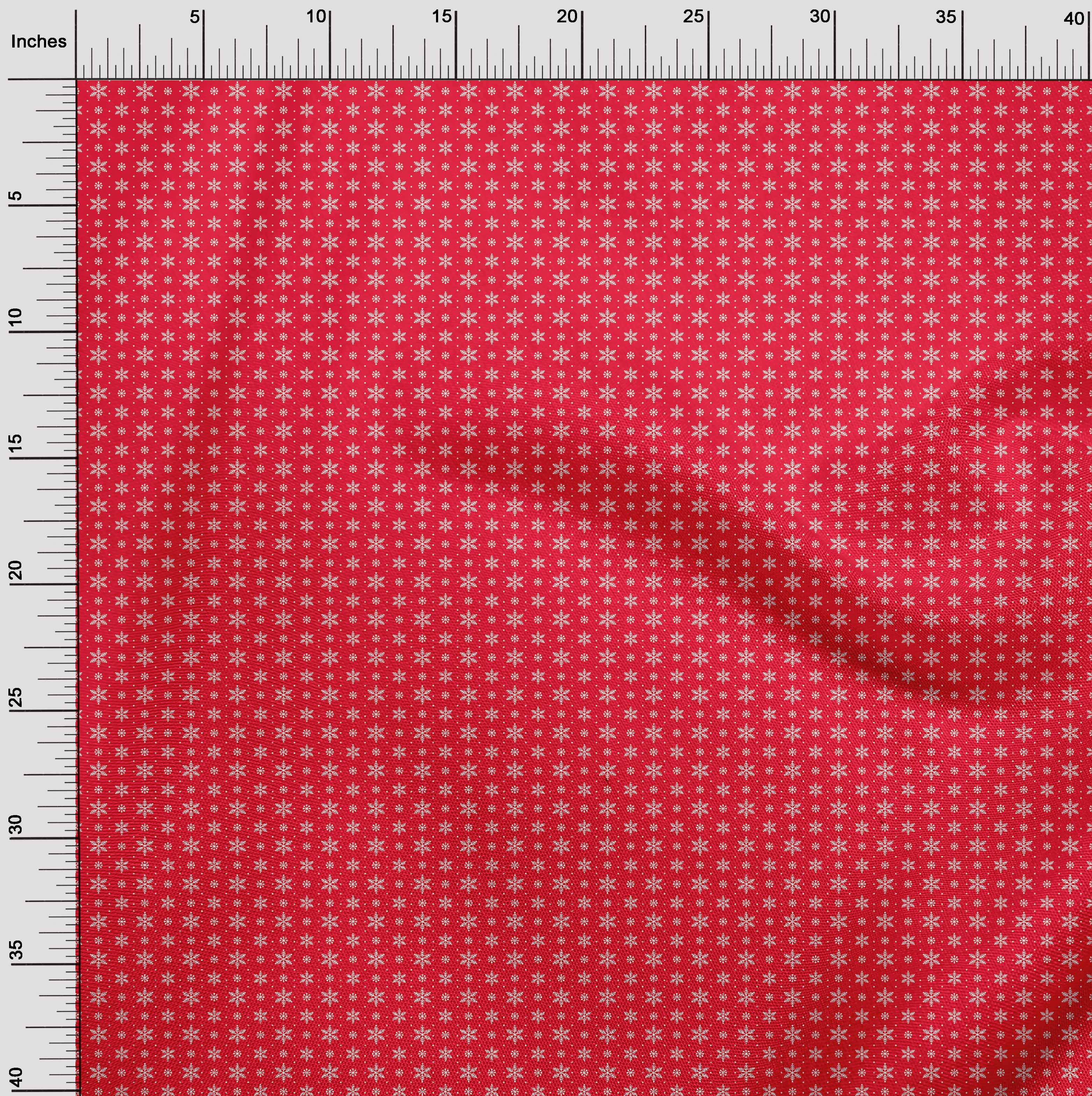 oneOone Cotton Silk Red Fabric Merry Christmas Dress Material Fabric Print Fabric By The Yard 42 Inch Wide-VZP