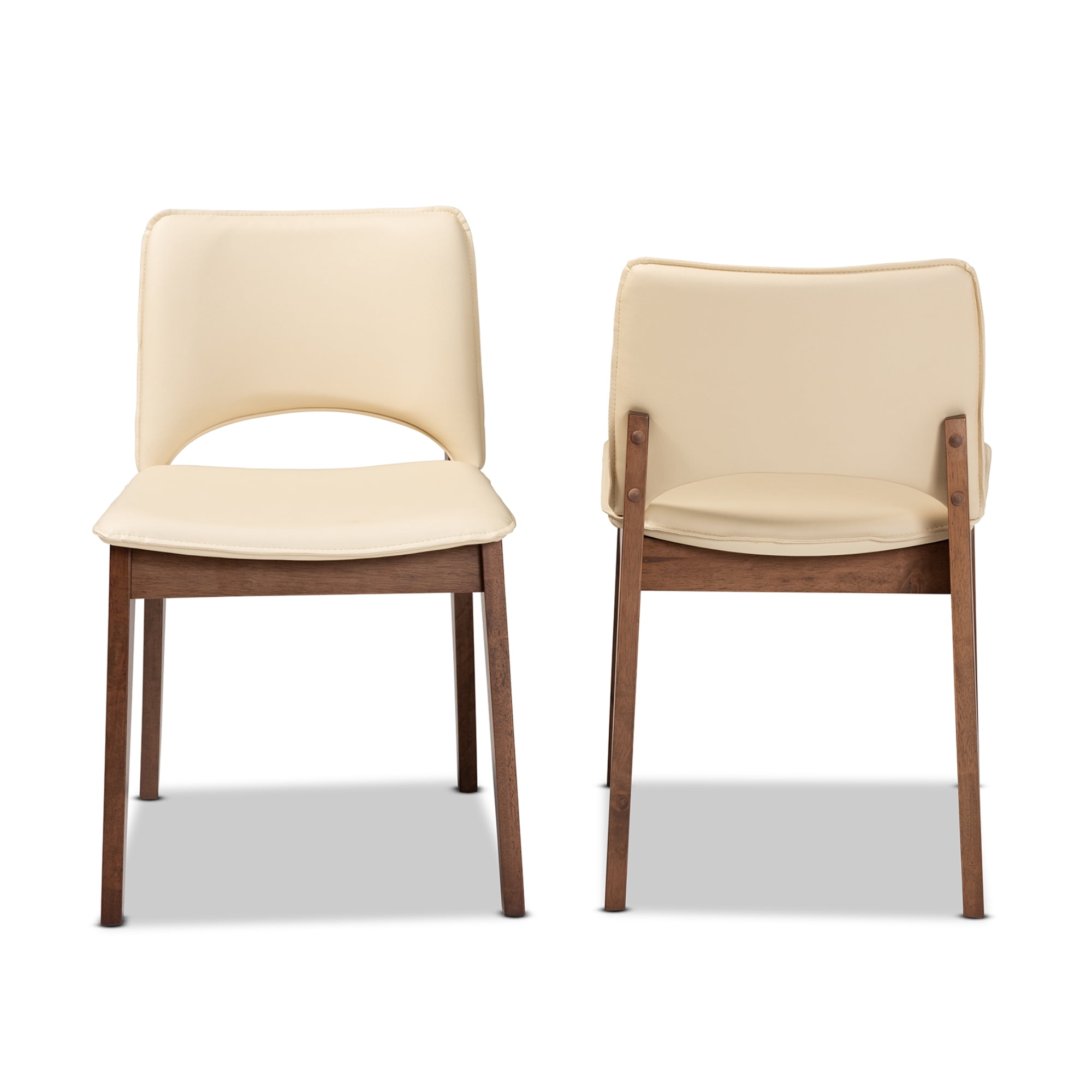 Baxton Studio Afton Dining Chair, Set of 2, Beige