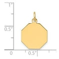 thumbnail image 2 of 14K Yellow Gold Charm Pendant 21 mm 15 Plain .013 Gauge Engravable Octagonal Disc, 2 of 2