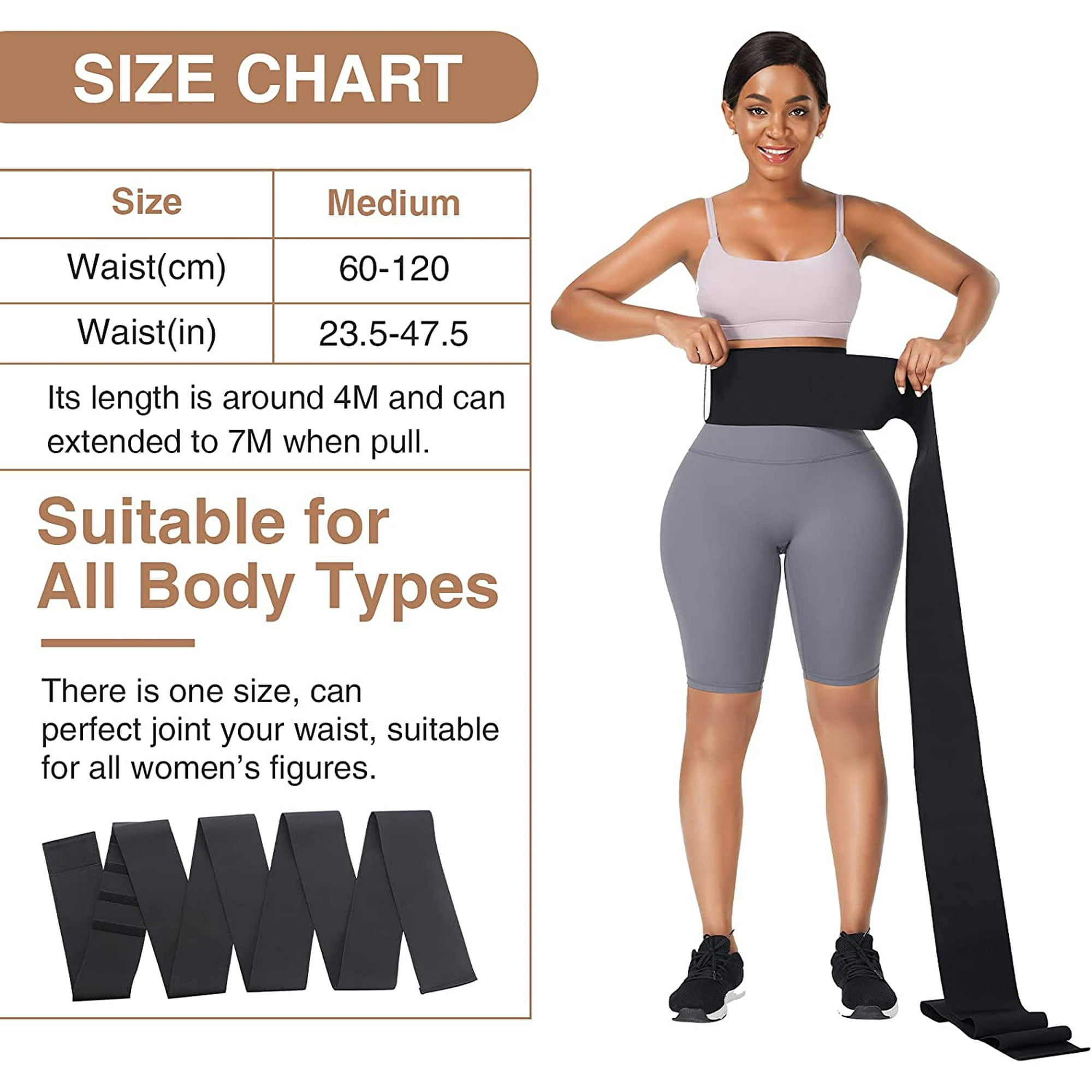 FeelinGirl Waist Trainer for Women Snatch Bandage Tummy Sweat Wrap Plus Size Workout Waist Trimmer for Gym Sport Walmart