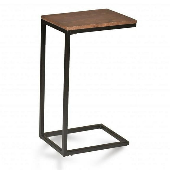 HomeRoots 493229 25.3 x 10 x 16 in. Black & Chestnut Solid Wood Rectangular End Table