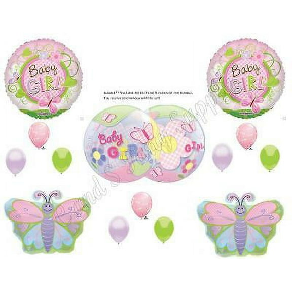 IT'S A GIRL BUTTERFLY Baby Shower Balloons Decoration Supplies Luncheon Outdoor