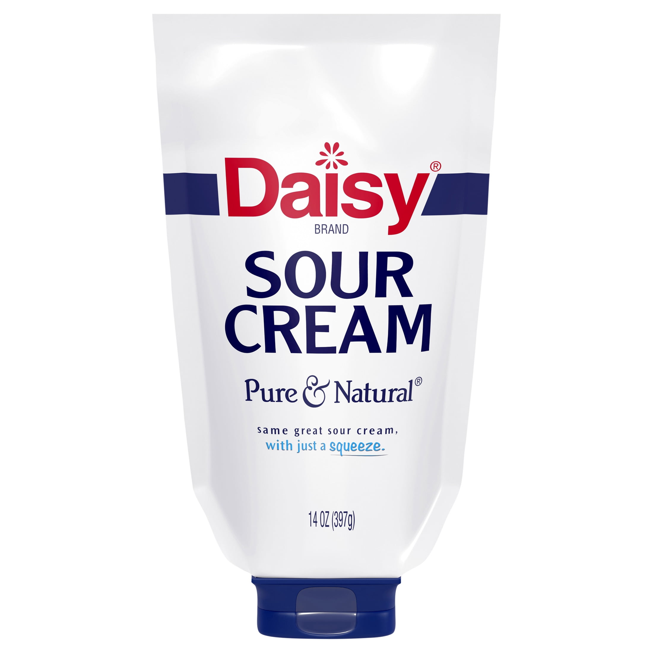 Chobani Non-Fat Greek Yogurt Plain 32 oz + Daisy Sour Cream 14 oz Squeeze Pouch Bundle