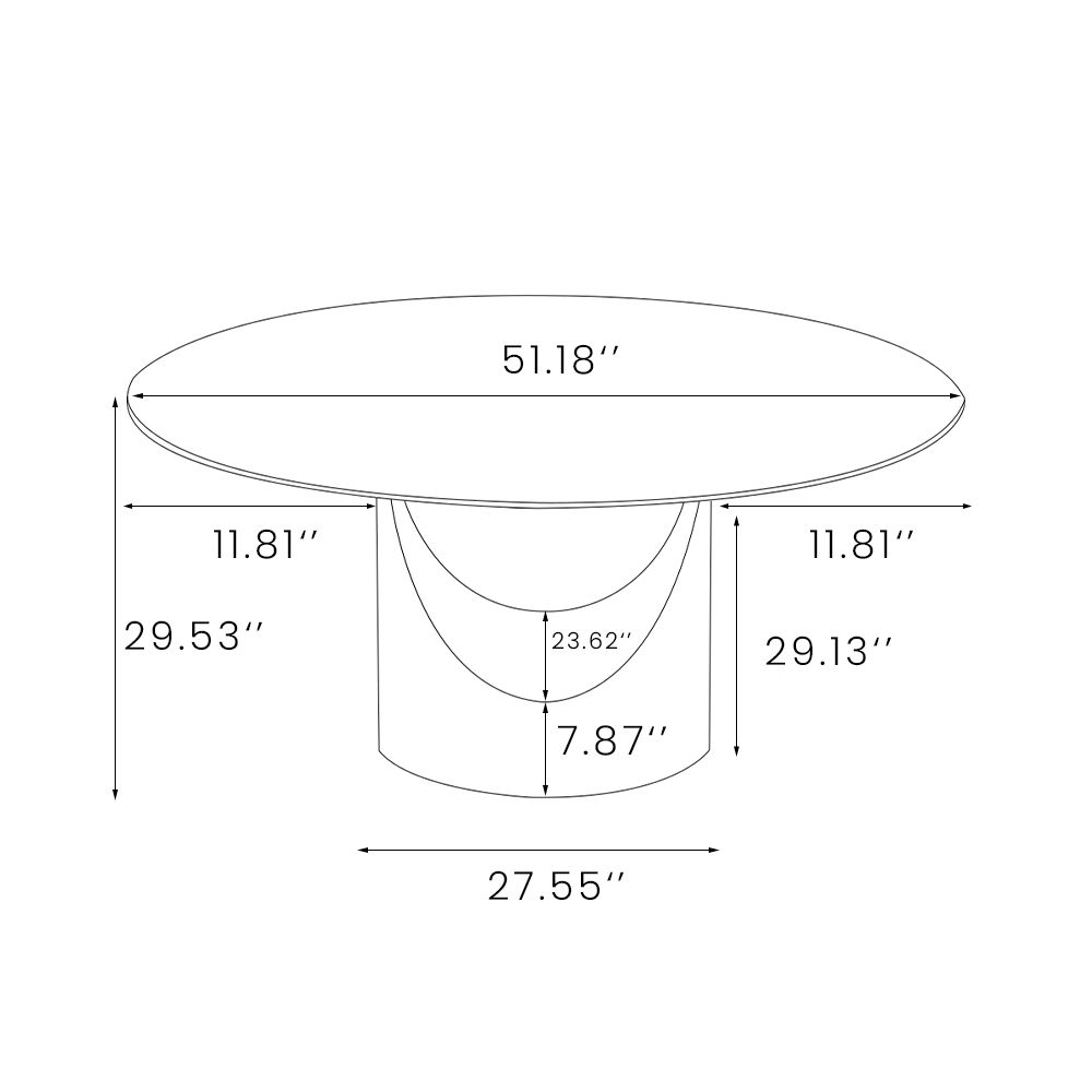 Hobart - Round Glossy Sintered Stone Dining Table