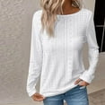 thumbnail image 2 of Diufon Women's Long Sleeve T Shirts Summer Spring Round Neck Tunics Breathable Solid Color Blouses, 2 of 7