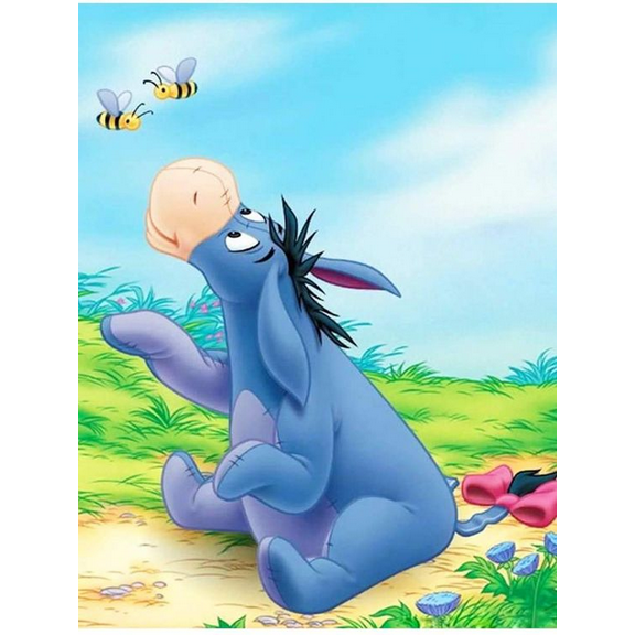Eeyore Diamonds Painting Kits for Adults,DIY Diamonds Painting,Cartoon Diamond Art Craft Full Drill Home Wall Decor 12x16 Inch