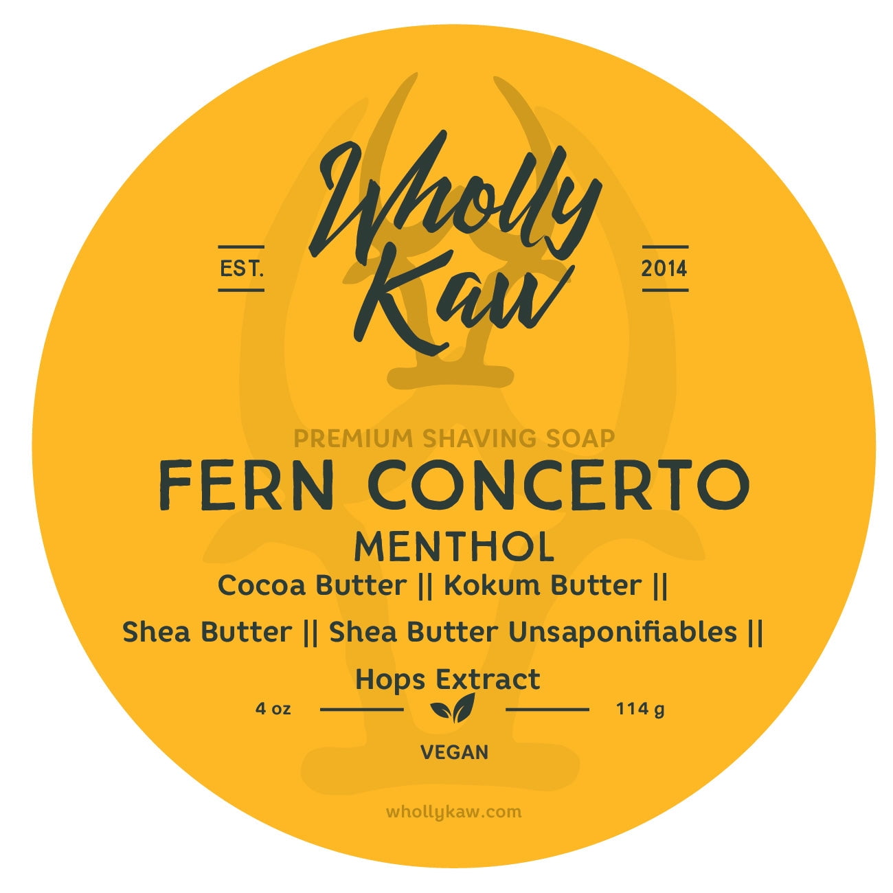 Fern Concerto Mentholated Shaving Soap.Tallow or Vegan:Vegan