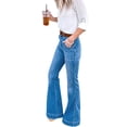 thumbnail image 3 of JDinms Jeans Évasés en Denim Ajustés Taille Haute pour Femmes, 3 of 3