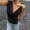 Black Tops, variant on Women Casual Shirts Simple Solid Color Summer Layering Tank Tops With Metallic Trim Sleeveless Blouse Breathable Dailywear
