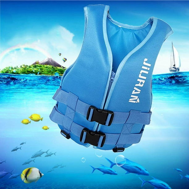 Fishing Life Jacket Vest Neoprene Buoy Aids Floatation Gear Equipment Fishing Sailing Device Water Float Buoyancy Life Blue S