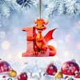 thumbnail image 2 of Red Dragon Baby with Monogram Letter "L" Christmas Ornament - Personalized Acrylic Hanging Pendant for Fantasy Themed Holiday Tree Decor,L, 2 of 4