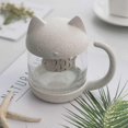 thumbnail image 1 of Taza de filtro creativa de fibra de Yjmei Valley, taza de té de limón de vidrio con lindo gato de dibujos animados, 1 of 4