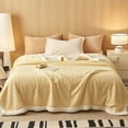 thumbnail image 1 of RKSTN throw blanket 59x40 In Fleece Throw Blanket For Couch Soft Warm Fluffys Cream Solid ColorBlanket Decorative And Giftable Striped Blankets, 1 of 5