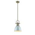 thumbnail image 1 of Golden Lighting 3604-S AB-SF Duncan AB Petit Pendentif avec Rod&44; Or - Nuances de Mousse de Mer, 1 of 1
