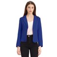 thumbnail image 3 of Chaqueta abierta de la chaqueta del traje de la cosecha del trabajo de la oficina del frente de las mujeres Azul real XL, 3 of 6