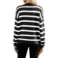thumbnail image 2 of Fall Shirts for Women 2025 Striped Long Sleeve V-Neck Collared Casual Loose Blouse Womens Fall Tops Shirt, 2 of 5
