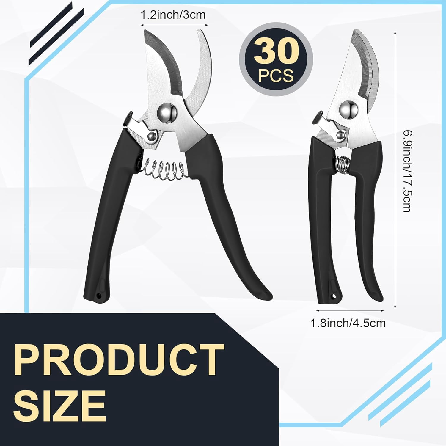 30 Garden Flower Shears Pruning Scissors Heavy Duty Plant Scissors Trimming Garden Clippers Hand Tree Pruner for Yard Gardening Plants Hedge Flower Tree Cutting Secateurs