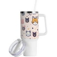 thumbnail image 2 of SKYSONIC 40oz Tumbler with Handle and Straw-Double Wall Vacuum Reusable Stainless Steel Insulated Water Bottle Mothers Day GiftsCat Pattern Cute, 2 of 7