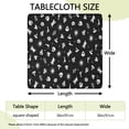 thumbnail image 2 of Black Halloween Cat Skull Pattern Square Fitted Tablecloth with Elastic Edge,Square Table Cover,Washable Elastic Table Cover for Home Kitchen Party Decor 36"x36", 2 of 6