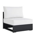 thumbnail image 5 of Tahoe Outdoor Patio Powder-Coated Aluminum Modular Armless Chair in Gray White, 5 of 7