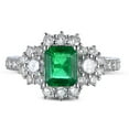 thumbnail image 2 of 2 Carat beautiful Emerald and Diamond Engagement Ring for Women in White Gold, 2 of 4