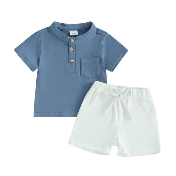 Bagilaanoe 2pcs Toddler Baby Boy Shorts Set Short Sleeve T Shirt Tops   Shorts 6M 12M 18M 24M 3T Kids Casual Summer Clothes