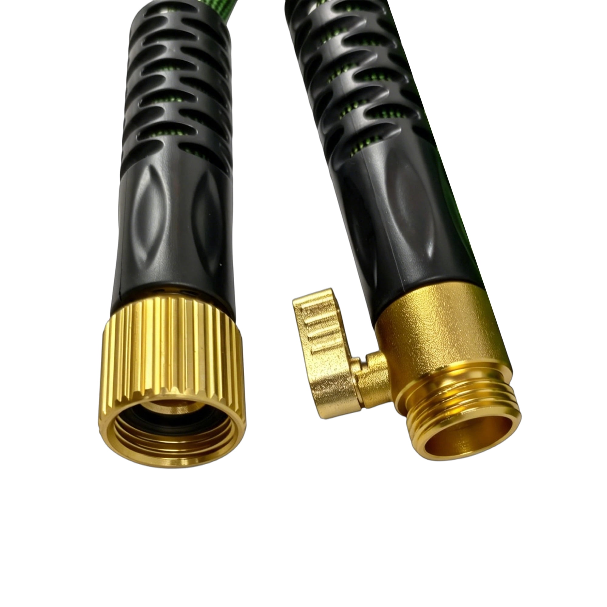 50FT Flexible Garden Hose Fixed Length, Anti-Kink Freeze UV Resistant Water Hose Non Expandable, 3/4 Inch Brass Fittings, 10 Spray Nozzle Storage Rope for Lawn Car Wash All Season Outdoor Daily Use