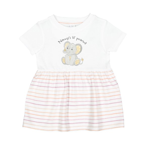 Inktastic Nanny's Little Peanut Girls Baby Dress