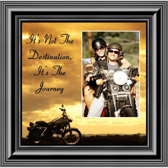 Classic Motorcycle "It's Not the Destination, It's the Journey" Sunset with Personalized Picture Frame, 10X10 9760